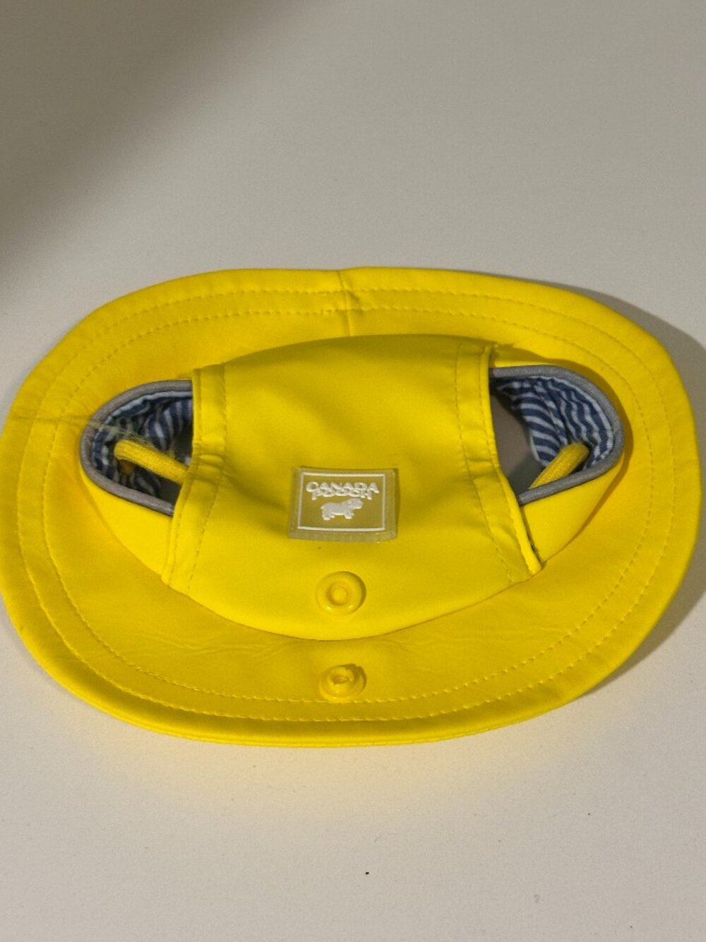 Canada Pooch Yellow Dog Rain Hat Size Small Waterproof Adjustable T